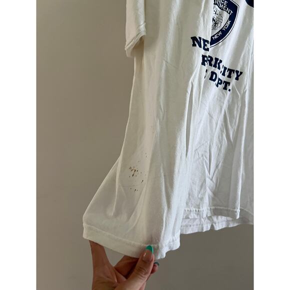 Vintage NYPD New York Police Department T-Shirt White Blue Size Large JL - Picture 2 of 9